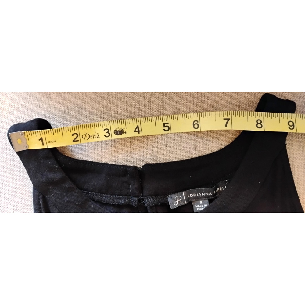 Adrianna Papell Sleeveless Blouse Embroidered Hem Stretch Longline Minimalist S - Picture 11 of 13
